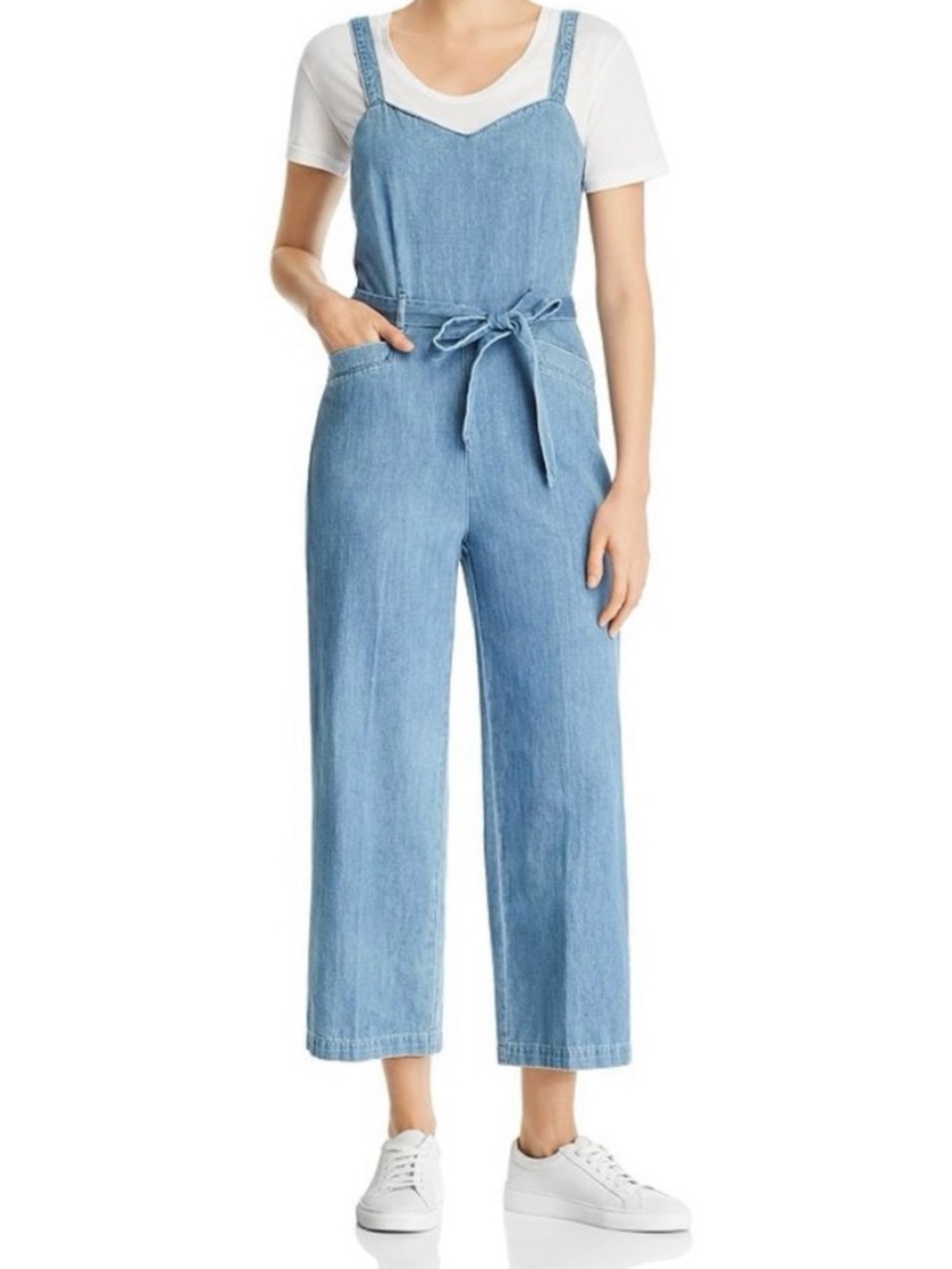 Rewash Wide-Leg Overalls LightBlue Denim